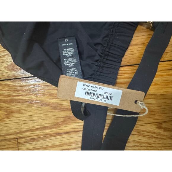 SKIMS Size 4X Jelly Sheer Triangle Bralette Onyx Black Bra Nwt Snap Open Front - Picture 4 of 7